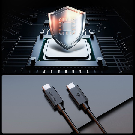 Spigen EB6010CC Essential - Kabel USB-C do USB-C PD 60W 1m (Czarny) (ACA08718)