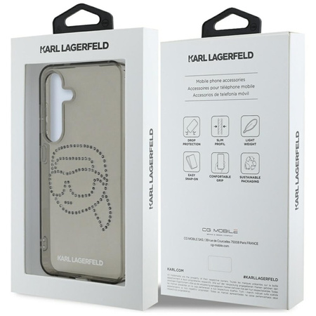 Karl Lagerfeld Rhinestones Karl Head Logo - Etui Samsung Galaxy S25 (czarny) (KLHCS25SHKHDCELK)