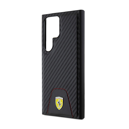 Ferrari Carbon Stitched Bottom - Etui Samsung Galaxy S24 Ultra (czarny) (FEHCS24LN3PUK)
