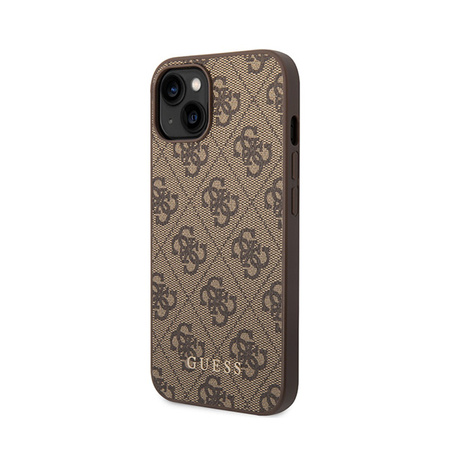 Guess 4G Metal Gold Logo - Etui iPhone 15 Plus (brązowy) (GUHCP15MG4GFBR)