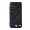 BMW Leather Carbon Blue Line - Etui Samsung Galaxy S24 (czarny) (BMHCS24S22NBCK)