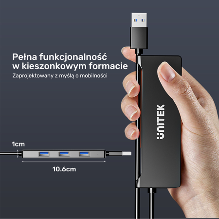 Unitek Hub USB-A 4 porty USB-A 5 Gbps (Y-3145C)