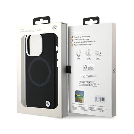 BMW Signature Liquid Silicone MagSafe - Etui iPhone 15 Pro (czarny) (BMHMP15LSILBK2)