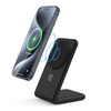 Crong MagSpot Stand - Ładowarka bezprzewodowa 2w1 z MagSafe do iPhone i AirPods (czarny) (CRG-MSS-BLK)
