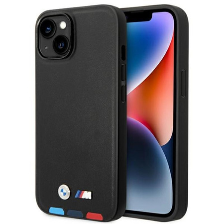 BMW Leather Hot Stamp Tricolor – Etui iPhone 14 Plus (Czarny) (BMHCP14M22PTDK)