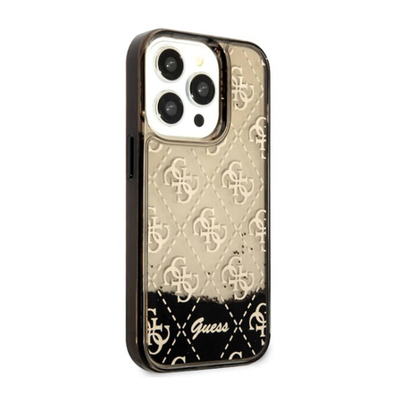Guess Liquid Glitter Transculent 4G - Etui iPhone 14 Pro (Czarny) (GUHCP14LLC4PSGK)