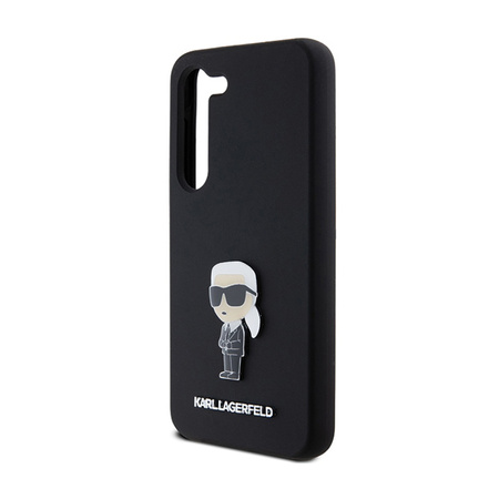 Karl Lagerfeld Silicone Ikonik Metal Pin - Etui Samsung Galaxy S24+ (czarny) (KLHCS24MSMHKNPK)