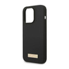 Guess Silicone Logo Plate MagSafe - Etui iPhone 14 Pro Max (czarny) (GUHMP14XSBPLK)