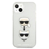 Karl Lagerfeld Glitter Karl & Choupette Head - Etui iPhone 13 mini (srebrny) (KLHCP13SKCTUGLS)