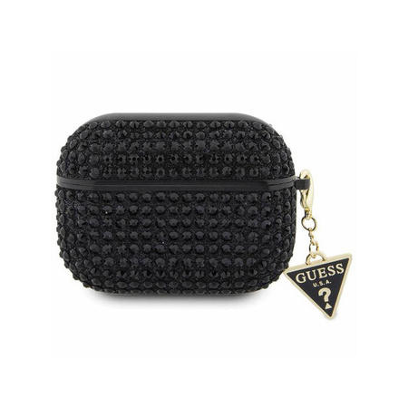 Guess Rhinestone Triangle Charm - Etui AirPods Pro (czarny) (GUAPHDGTPK)