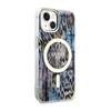 Guess Leopard MagSafe - Etui iPhone 14 (Niebieski) (GUHMP14SHLEOPWB)