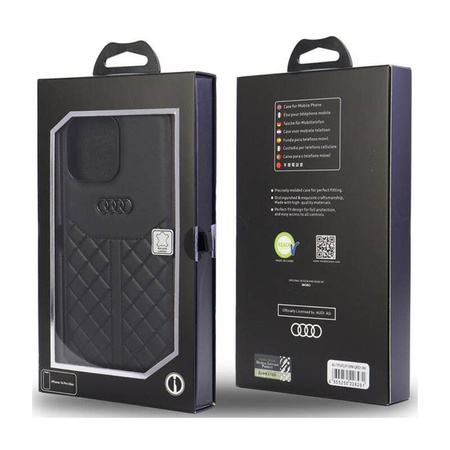 Audi Genuine Leather - Etui iPhone 13 Pro Max (Czarny) (AU-TPUPCIP13PM-Q8/D1-BK)