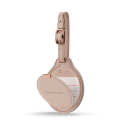 Satechi FindAll Luggage Tag - zawieszka do bagażu ze skóry wegańskiej z lokalizatorem kompatybilna z Apple Find My (desert rose) (ST-LFALTR)