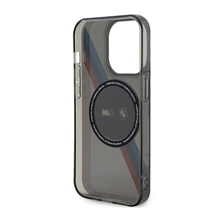 BMW Tricolor Stripes MagSafe - Etui iPhone 14 Pro Max (Szary) (BMHMP14XHDTK)