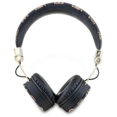 Guess Peony Script Round Shape - Bezprzewodowe słuchawki nauszne Bluetooth ENC (czarny) (GUBH70EPOSMK)