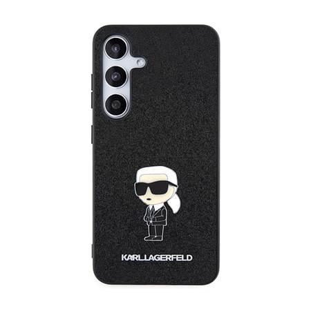 Karl Lagerfeld Fixed Glitter Ikonik Logo Metal Pin - Etui Samsung Galaxy S24 (czarny) (KLHCS24SGKNPSK)