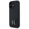 Karl Lagerfeld Silicone Shadow Metal Initial MagSafe - Etui iPhone 16 (czarny) (KLHMP16SSCMKMPCK)
