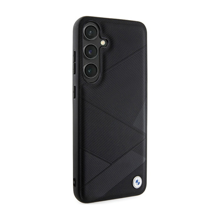 BMW Signature Leather Crossing Lines Pattern - Etui Samsung Galaxy S24+ (czarny) (BMHCS24M23RCGPK)