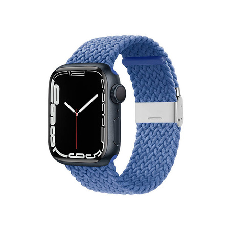 Crong Wave Band – Pleciony pasek do Apple Watch 44/45/46/49 mm (niebieski) (CRG-44WAV-BLU)