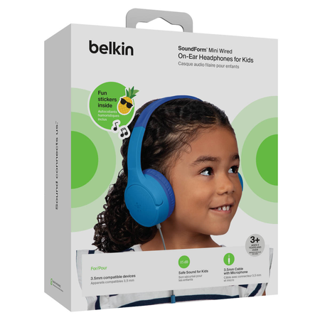 Belkin Słuchawki dla dzieci, nauszne, niebieskie (AUD004BTBL)