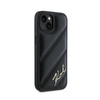 Karl Lagerfeld Diagonal Quilted Script - Etui iPhone 15 / 14 / 13 (czarny) (KLHCP15SPQDSMGK)