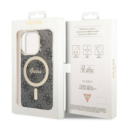 Guess 4G MagSafe - Etui iPhone 13 Pro (Czarny) (GUHMP13LH4STK)
