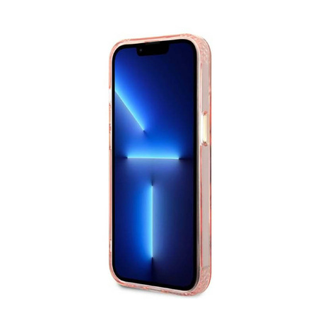 Guess Gold Outline Translucent MagSafe - Etui iPhone 13 (różowy) (GUHMP13MHTCMP)