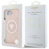 Guess IML Metal Glitter 4G Circle Triangle MagSafe - Etui do iPhone 16e (różowy) (GUHMPSE4HG4PRTGP)