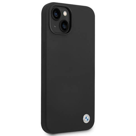 BMW Liquid Silicone Case Metal Logo – Etui iPhone 14 Plus (Czarny) (BMHCP14MSILBK)