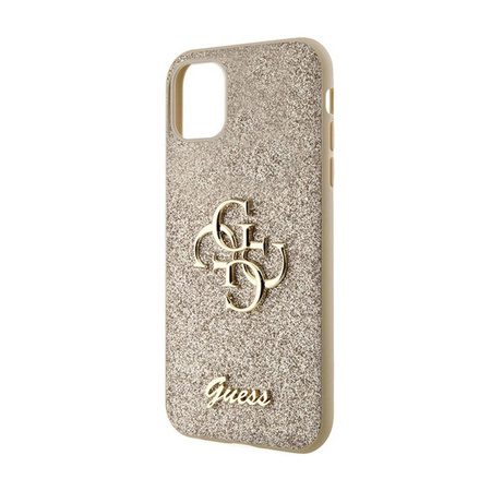 Guess Glitter Script Big 4G - Etui iPhone 11 (złoty) (GUHCN61HG4SGD)