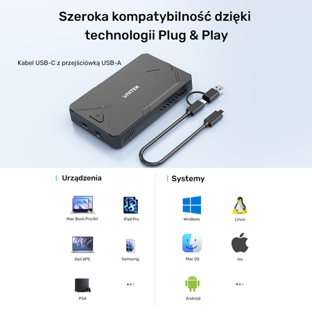 Unitek Obudowa dysku SSD M.2 NVMe i SATA 10Gbps USB (S1229CBK01)