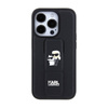 Karl Lagerfeld Gripstand Saffiano Karl & Choupette Pins - Etui iPhone 15 Pro Max (czarny) (KLHCP15XGSAKCPK)