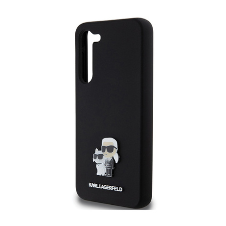 Karl Lagerfeld Silicone Karl & Choupette Metal Pin - Etui Samsung Galaxy S24+ (czarny) (KLHCS24MSMHKCNPK)