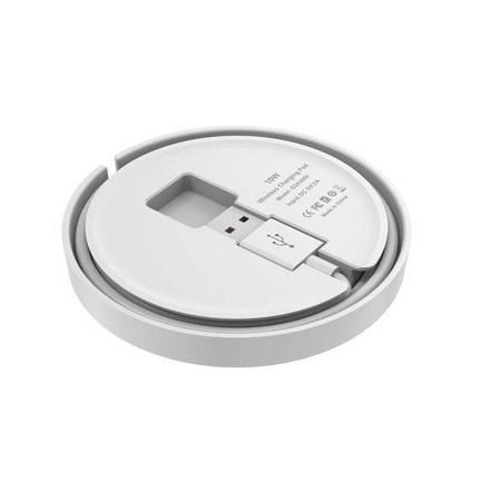 Budi - Ładowarka bezprzewodowa Qi 10W + wbudowany kabel (Biały) (BDG3A3000W)