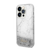 Guess Liquid Glitter Marble - Etui iPhone 14 Pro Max (Biały) (GUHCP14XLCSGSGH)