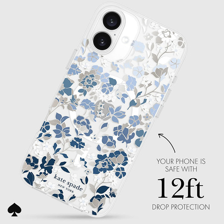 Kate Spade New York Protective Gems MagSafe - Etui iPhone 16 Plus (Flowerbed Blue) (KS054380)