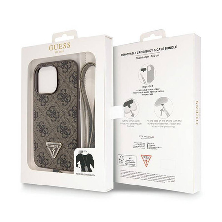 Guess Crossbody 4G Metal Logo - Etui iPhone 13 Pro (brązowy) (GUHCP13LP4TDSCPW)