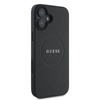Guess Grained Ring MagSafe - Etui iPhone 16 Plus (czarny) (GUHMP16MPGHSMMK)