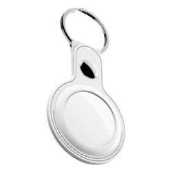 KeyBudz AirTag Keyring - skórzane etui ochronne do AirTag 2- pack (white) (AT2_S1_WHT)