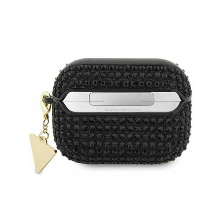 Guess Rhinestone Triangle Charm - Etui AirPods Pro (czarny) (GUAPHDGTPK)