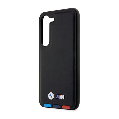 BMW Leather Hot Stamp Tricolor - Etui Samsung Galaxy S23+ (czarny) (BMHCS23M22PTDK)