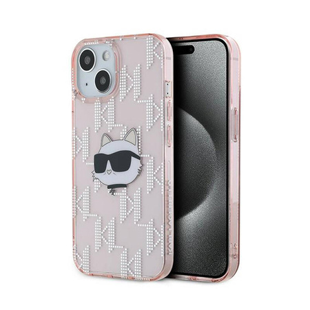 Karl Lagerfeld IML Choupette Head & Monogram - Etui iPhone 15 / 14 / 13 (różowy) (KLHCP15SHKLPCHP)