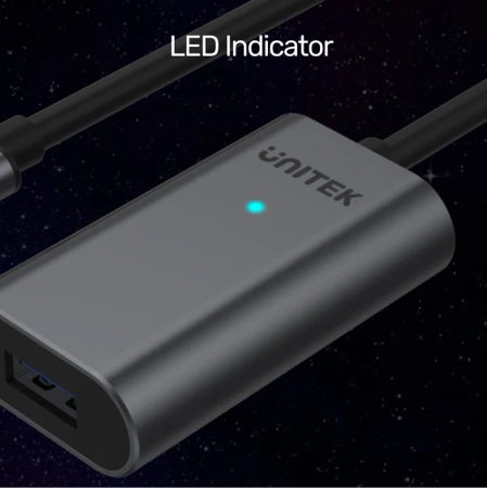 Unitek wzmacniacz sygnału USB-C na USB(A) 5M - czarny-srebrny (U304A)