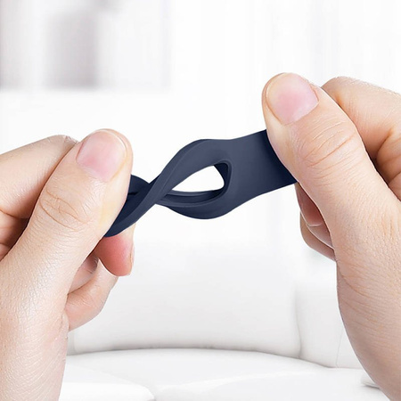 Crong Silicone Case with Key Ring – Etui ochronne brelok do Apple AirTag (granatowy) (CRG-ATS-BLUE)