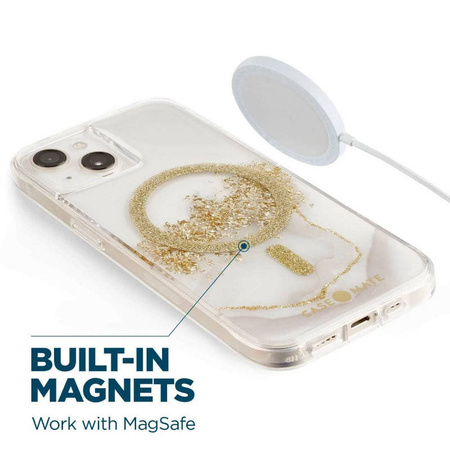 Case-Mate Karat MagSafe - Etui iPhone 14 Plus zdobione złotem (Marble) (CM049032)