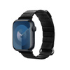 Crong Eclipse - Skórzany pasek magnetyczny Apple Watch 44/45/46/49 mm (czarny) (CRG-44ECL-BLK)