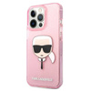 Karl Lagerfeld Karl’s Head Glitter - Etui iPhone 13 Pro Max (różowy) (KLHCP13XKHTUGLP)