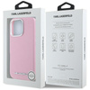 Karl Lagerfeld Saffiano Full Wrapped Elongated Metal Logo MagSafe - Etui do iPhone 16 Pro Max (różowy) (KLHMP16XPSAFWMCP)