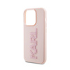 Karl Lagerfeld 3D Rubber Glitter Logo - Etui iPhone 15 Pro (różowy) (KLHCP15L3DMBKCP)
