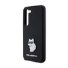 Karl Lagerfeld Silicone Choupette Metal Pin - Etui Samsung Galaxy S24 (czarny) (KLHCS24SSMHCNPK)